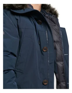 Superdry New Rookie Down Parka In Dark Navy -Coats Sales Store 929533060 3 720x928