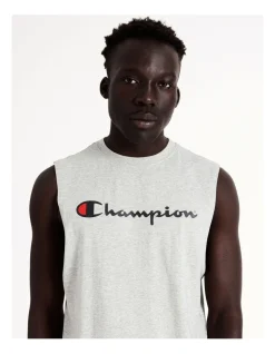 Champion Script Sport Singlet In Oxford Heather