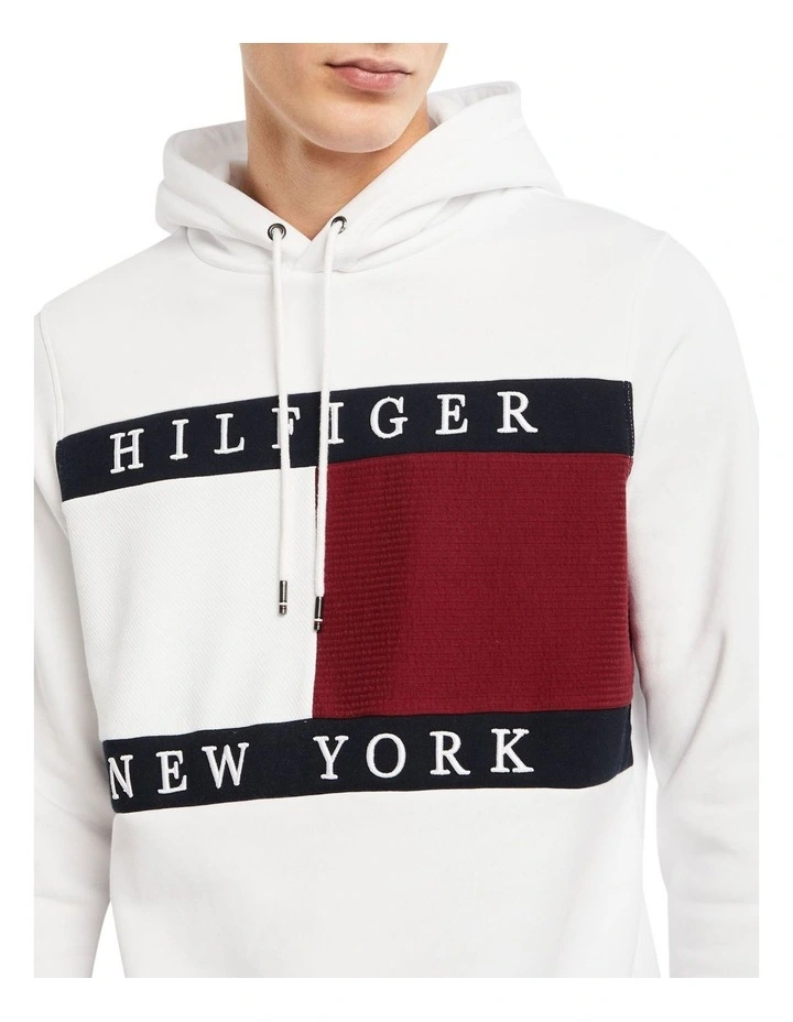 Tommy Hilfiger Structure Flag Hoody In White 5 Tommy Hilfiger Structure Flag Hoody In White - Image 3