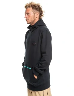 Quiksilver Big Logo Tech Technical Hoodie In True Black -Coats Sales Store 933699520 3 720x928