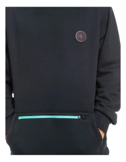 Quiksilver Big Logo Tech Technical Hoodie In True Black -Coats Sales Store 933699520 4 720x928