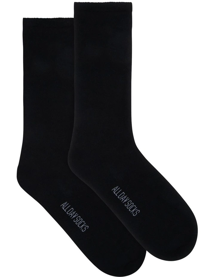 All Day Socks Fine Cotton Cushion Foot Socks 2 Pack In Black 4 All Day Socks Fine Cotton Cushion Foot Socks 2 Pack In Black - Image 2