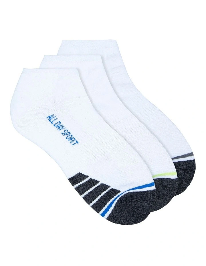All Day Socks All Day Sport Low Cut Socks 3-Pack In White 4 All Day Socks All Day Sport Low Cut Socks 3-Pack In White - Image 2