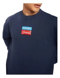 Tommy Jeans Tommy Crew Sweat Top In Navy -Coats Sales Store 937306630 3 720x928