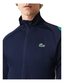 Lacoste Technical Poly Track Jacket In Navy/Green -Coats Sales Store 937862920 6 720x928