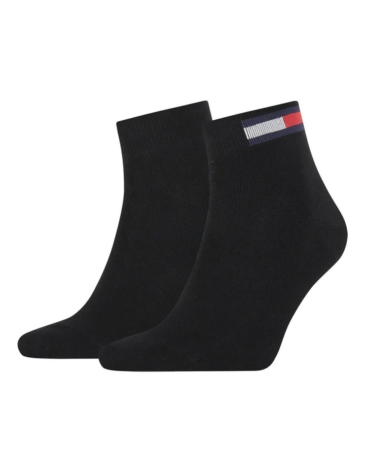 Tommy Hilfiger Flag Quarter Crew Sport Socks 2 Pack In Black 3 Tommy Hilfiger Flag Quarter Crew Sport Socks 2 Pack In Black