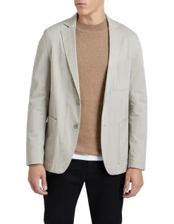 Oxford Daniel Cotton Stretch Casual Jacket In Beige