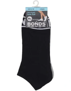 Bonds Mens 100 Trainer Socks 3 Pack In Multi