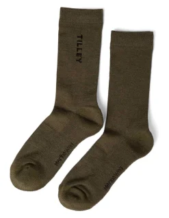 Tilley Merino Outdoor Sock In Khaki