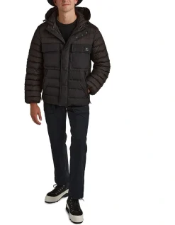 Tilley 2 Tone Puffer Jacket In Black -Coats Sales Store 941539060 4 720x928