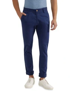 Oxford Stretch Organic Cotton Skinny Fit Chinos In Admiral Blue