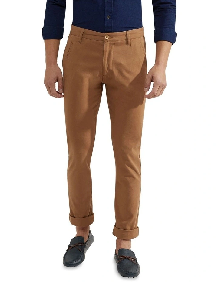 Oxford Stretch Organic Cotton Skinny Fit Chinos In Dark Tan 3 Oxford Stretch Organic Cotton Skinny Fit Chinos In Dark Tan