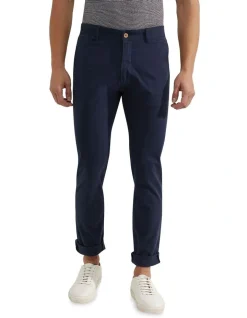 Oxford Danny Casual Organic Cotton Chinos In Navy