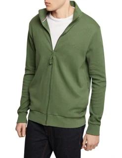 Oxford Tom Zip Up Waffle Knit In Khaki -Coats Sales Store 948103840 2 720x928