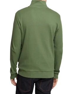 Oxford Tom Zip Up Waffle Knit In Khaki -Coats Sales Store 948103840 3 720x928