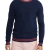 Oxford Jack Textured Cotton Tipping Knit In Navy -Coats Sales Store 948170350 1 720x928