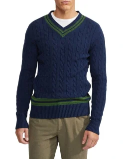 Oxford Richie Cricket Knit In Navy