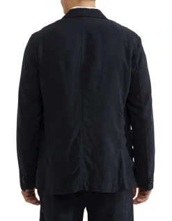 Oxford Daniel Tencel Casual Linen Jacket In Navy -Coats Sales Store 948739600 3 720x928