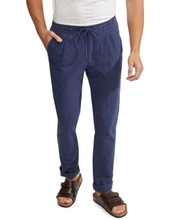 Oxford Fraser Linen Cotton Pullon Pants In Navy -Coats Sales Store 948749320 4 720x928