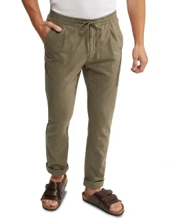 Oxford Fraser Linen Cotton Pullon Pants In Olive -Coats Sales Store 948749410 4 1 720x928