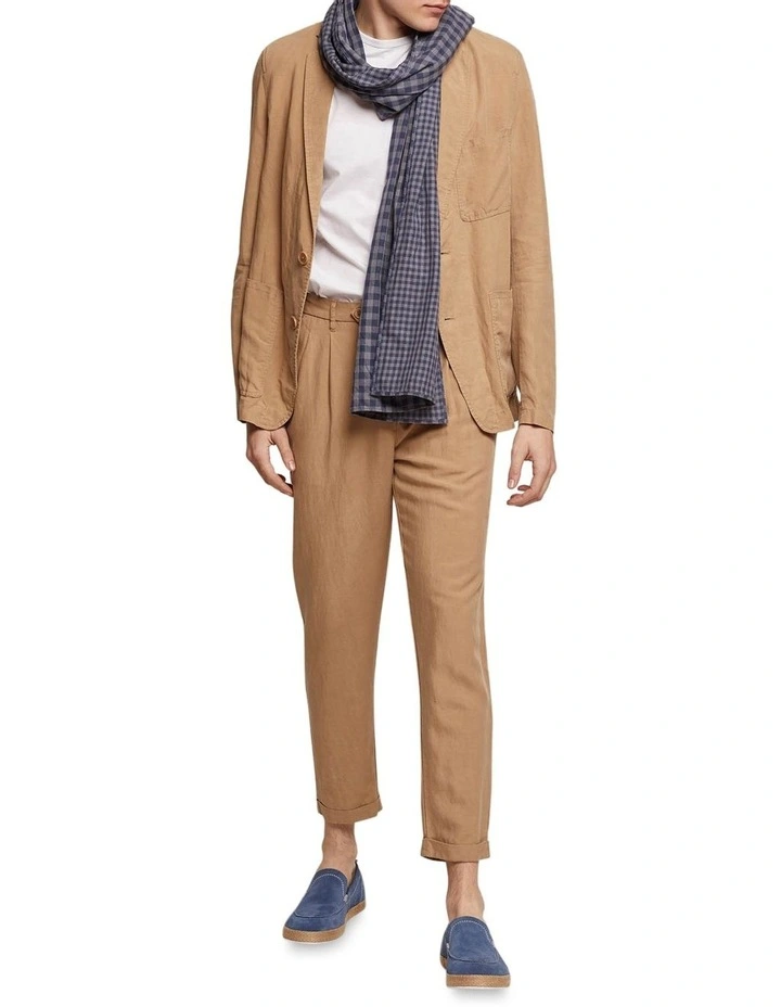 Oxford Garrad Tencel Linen Casual Trousers In Sand 7 Oxford Garrad Tencel Linen Casual Trousers In Sand - Image 5