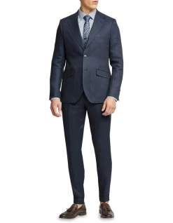 Oxford Folded Cuff Linen Trousers In Navy -Coats Sales Store 948783700 5 720x928