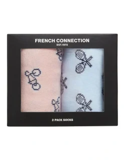 French Connection Sock Gift Set 3 In Multi