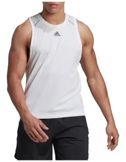 ADIDAS HIIT Spin Training Tank Top In White