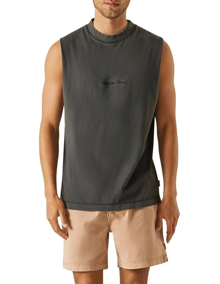 Article One Tonal Logo Muscle In Coal 3 Article One Tonal Logo Muscle In Coal