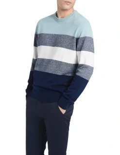 Marcs Jackson Crew Neck Knit In Navy Multi