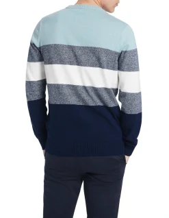 Marcs Jackson Crew Neck Knit In Navy Multi -Coats Sales Store 950294260 3 720x928