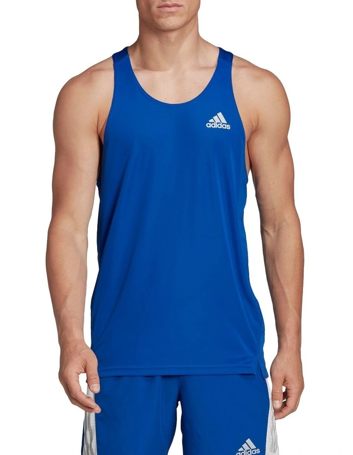 ADIDAS Own The Run Singlet In Blue 3 ADIDAS Own The Run Singlet In Blue