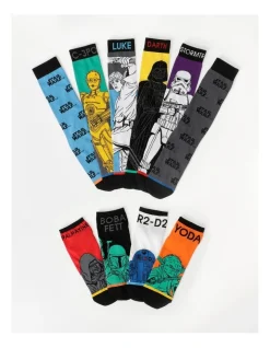 Hanes Mens Star Wars 10 Pack Gift Box In Multi