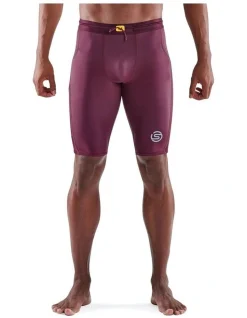 SKINS Series 3 Half Tights In Burgundy -Coats Sales Store 954930970 3 720x928