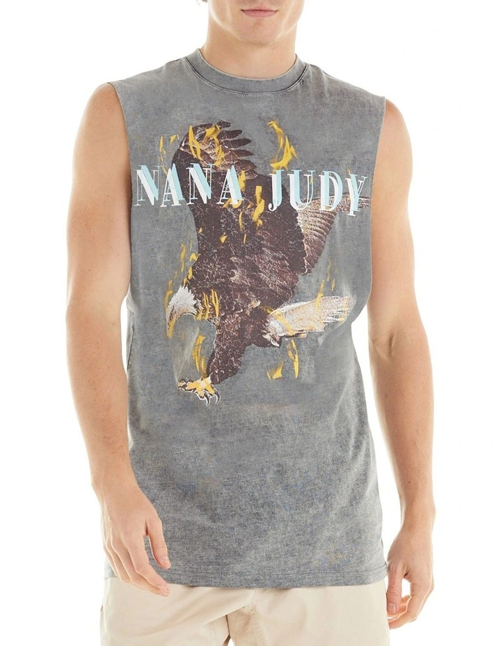 Nana Judy Flight Vintage Eagle Tank In Dark Acid Grey 3 Nana Judy Flight Vintage Eagle Tank In Dark Acid Grey