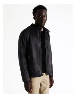 Blaq Sebastian Sueded Bomber Jacket In Navy -Coats Sales Store 956583460 3 720x928