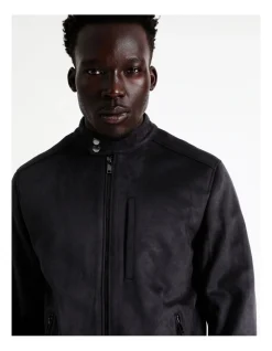 Blaq Sebastian Sueded Bomber Jacket In Navy -Coats Sales Store 956583460 7 720x928