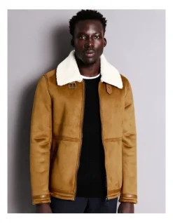 Blaq Asher Sueded Aviator Jacket In Brown -Coats Sales Store 956583550 3 720x928