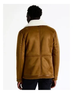 Blaq Asher Sueded Aviator Jacket In Brown -Coats Sales Store 956583550 6 720x928