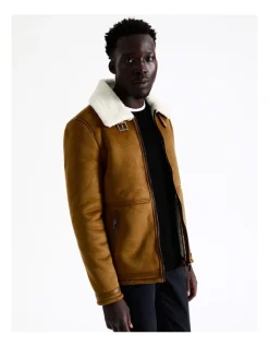 Blaq Asher Sueded Aviator Jacket In Brown -Coats Sales Store 956583550 7 720x928