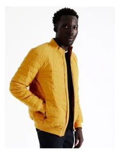 Blaq Parker Puffer Jacket In Yellow