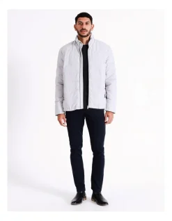 Blaq Hunter Hooded Puffer Jacket In Grey