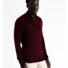 Blaq Australian Merino 1/4 Zip Knit In Red