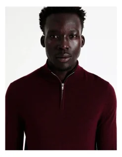 Blaq Australian Merino 1/4 Zip Knit In Red 14 Blaq Australian Merino 1/4 Zip Knit In Red -Coats Sales Store 956606500 7 720x928