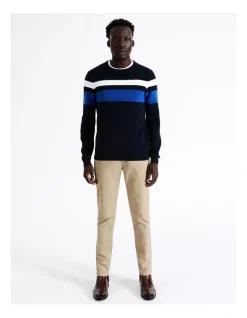 Blaq Hugo Engineered Stripe Knit In Navy -Coats Sales Store 956606590 5 720x928