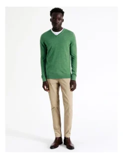 Blaq Australian Merino V-Neck Knit In Green -Coats Sales Store 956607850 4 720x928