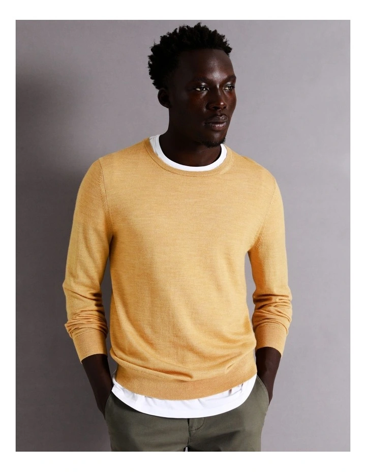 Blaq Australian Merino Crew Neck Knit In Beige 4 Blaq Australian Merino Crew Neck Knit In Beige - Image 2