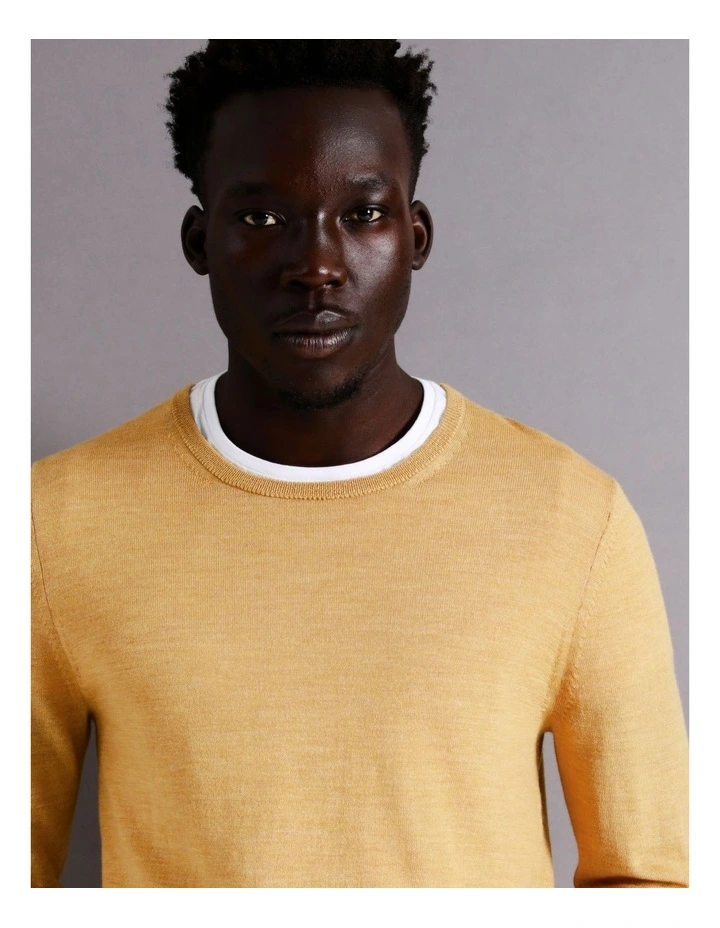 Blaq Australian Merino Crew Neck Knit In Beige 5 Blaq Australian Merino Crew Neck Knit In Beige - Image 3