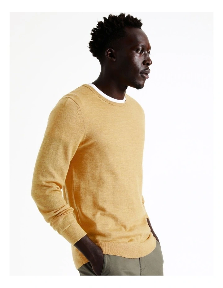 Blaq Australian Merino Crew Neck Knit In Beige 9 Blaq Australian Merino Crew Neck Knit In Beige - Image 7