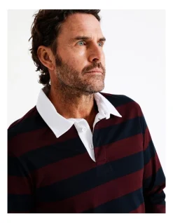 Reserve Clyde Stripe Rugby Top In Red -Coats Sales Store 956984050 4 720x928